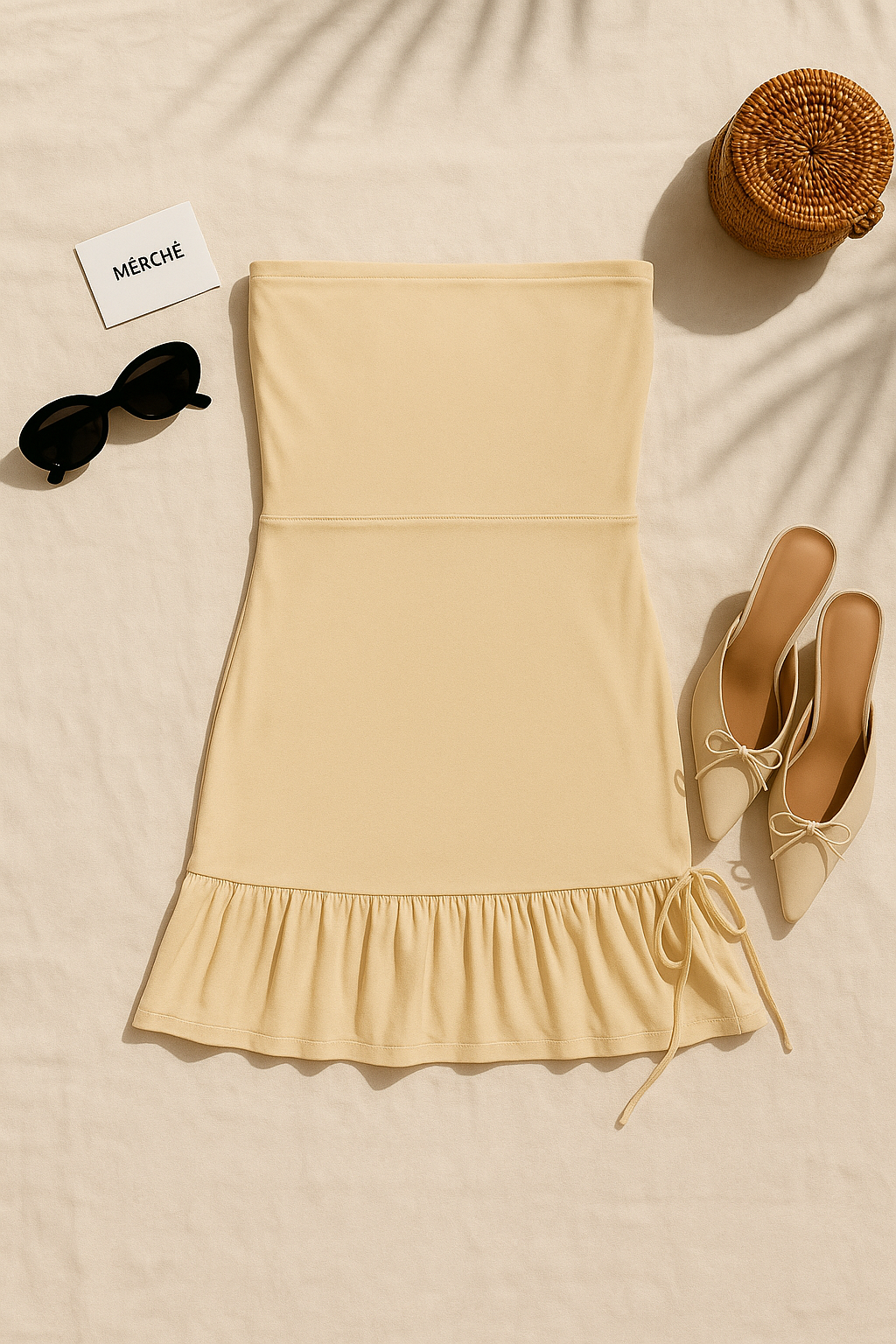 NEED A REASON BUTTERCREAM BANDEAU DRESS