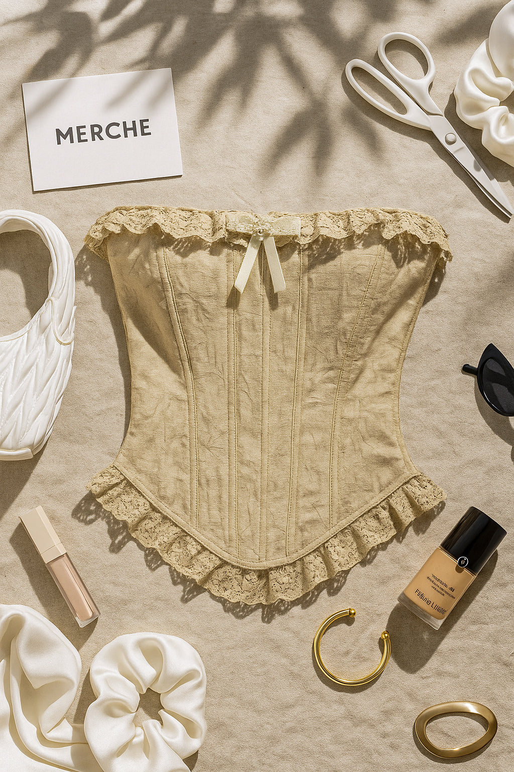BOW DOWN LUXE BEIGE CORSET
