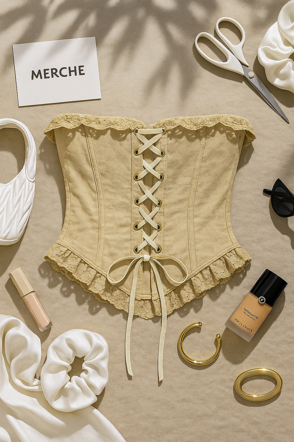 BOW DOWN LUXE BEIGE CORSET