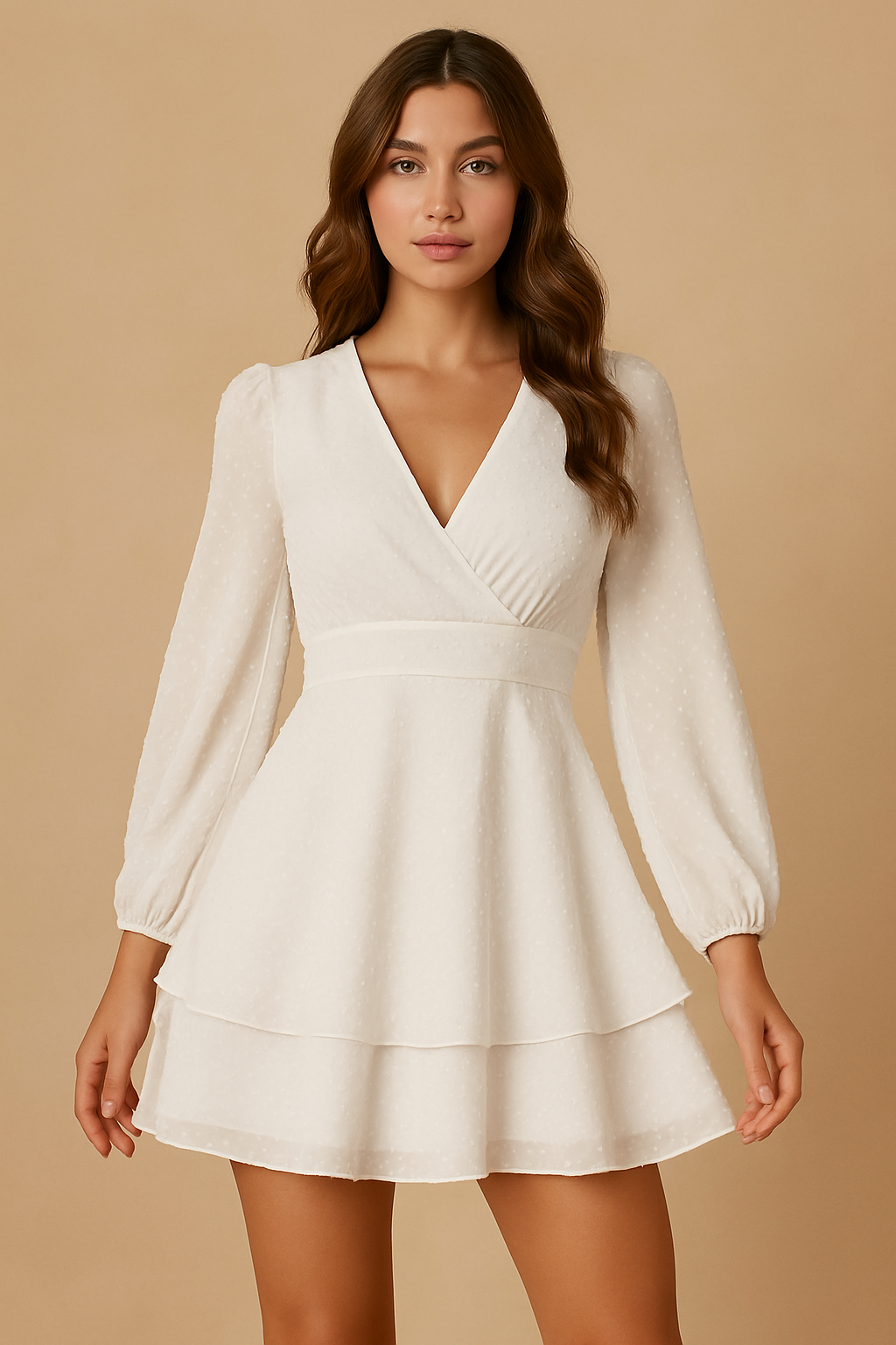 PRETTY PRIVILEGE WHITE FLARE DRESS