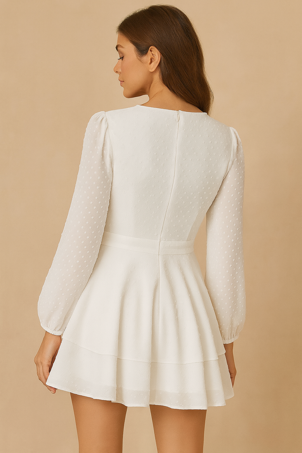 PRETTY PRIVILEGE WHITE FLARE DRESS