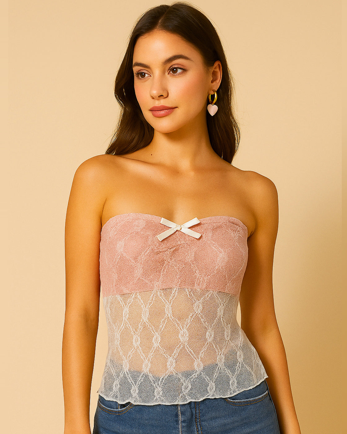 MIRROR MIRROR LACE BANDEAU TOP