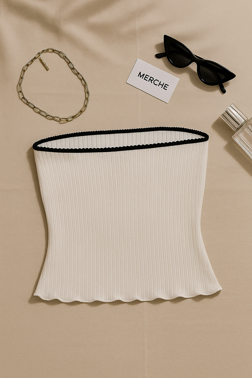 BREAK FREE WHITE BANDEAU TOP