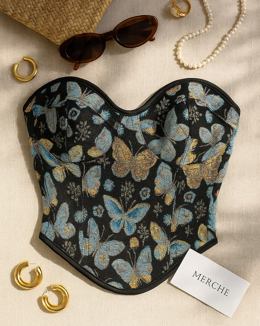 BEFORE SUNRISE PADDED JACQUARD CORSET