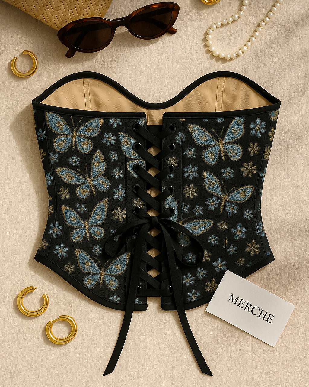 BEFORE SUNRISE PADDED JACQUARD CORSET