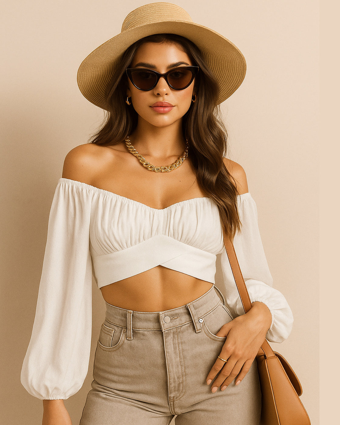 COASTAL CODED WHITE BOW-BACK TOP