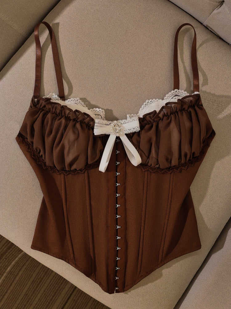BITTER AND BOUJEE COCOA VINTAGE CAMI TOP