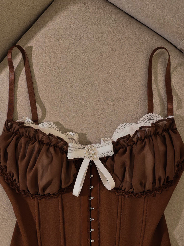 BITTER AND BOUJEE COCOA VINTAGE CAMI TOP