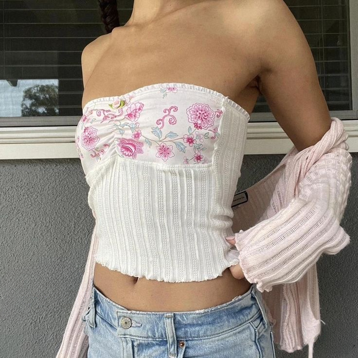 BACK TO SUMMER WHITE BANDEAU TOP