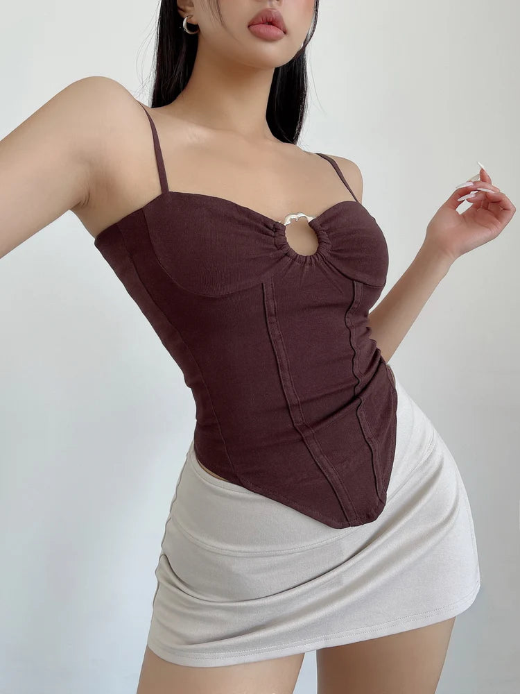 ENDLESS DRAMA DEEP BROWN CAMI TOP