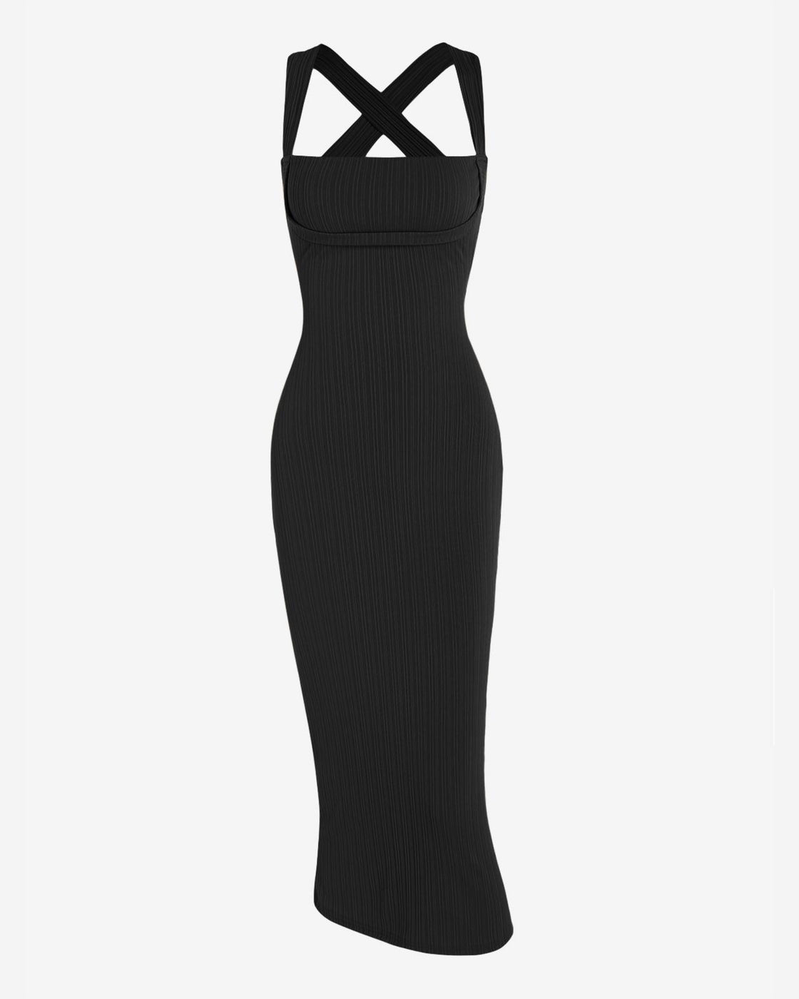 COCONUTS FOR YOU BLACK CROSS-BACK MAXI DRESS