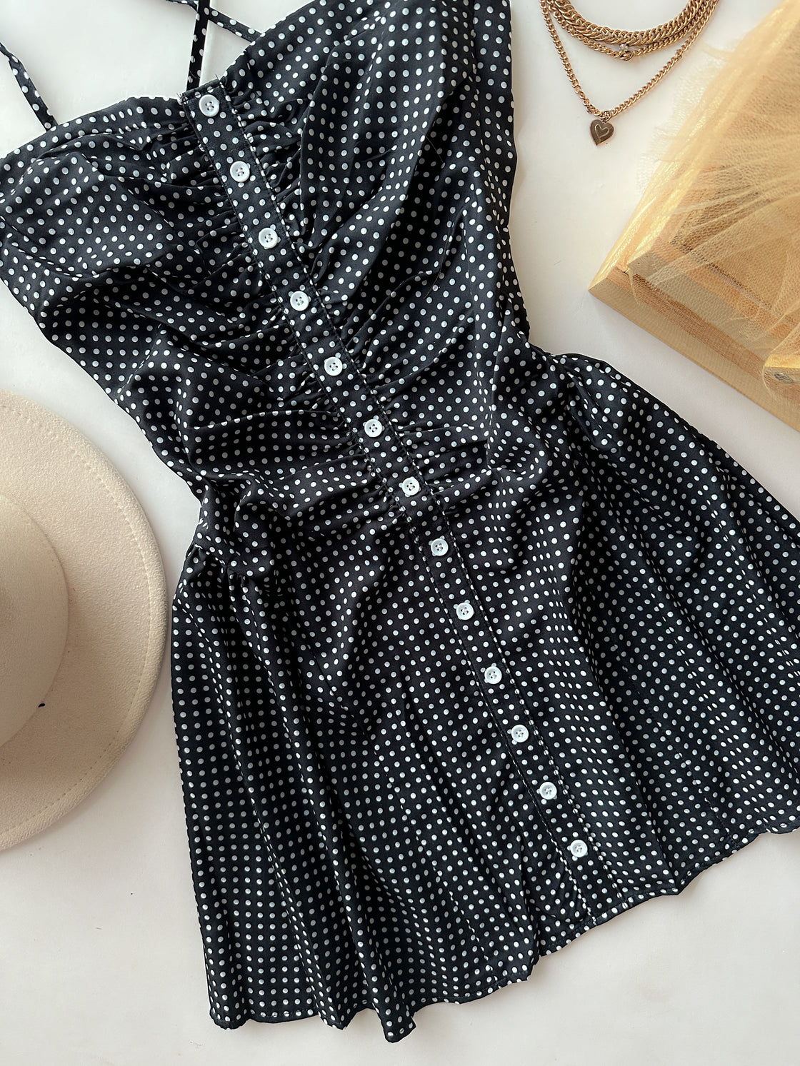 CINDERELLA STORY POLKA MINI DRESS