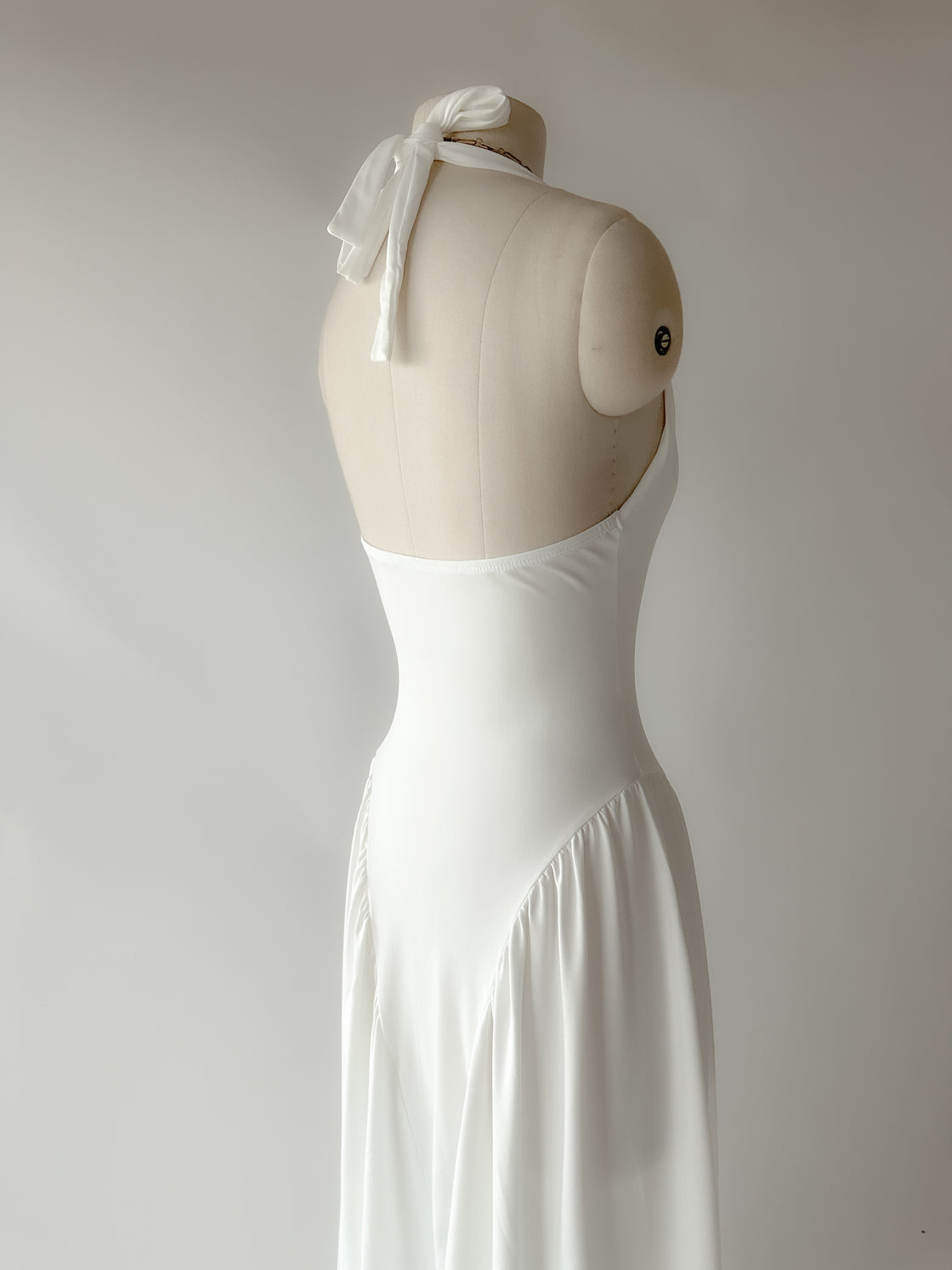 FLYING AWAY WHITE HALTERNECK MAXI DRESS