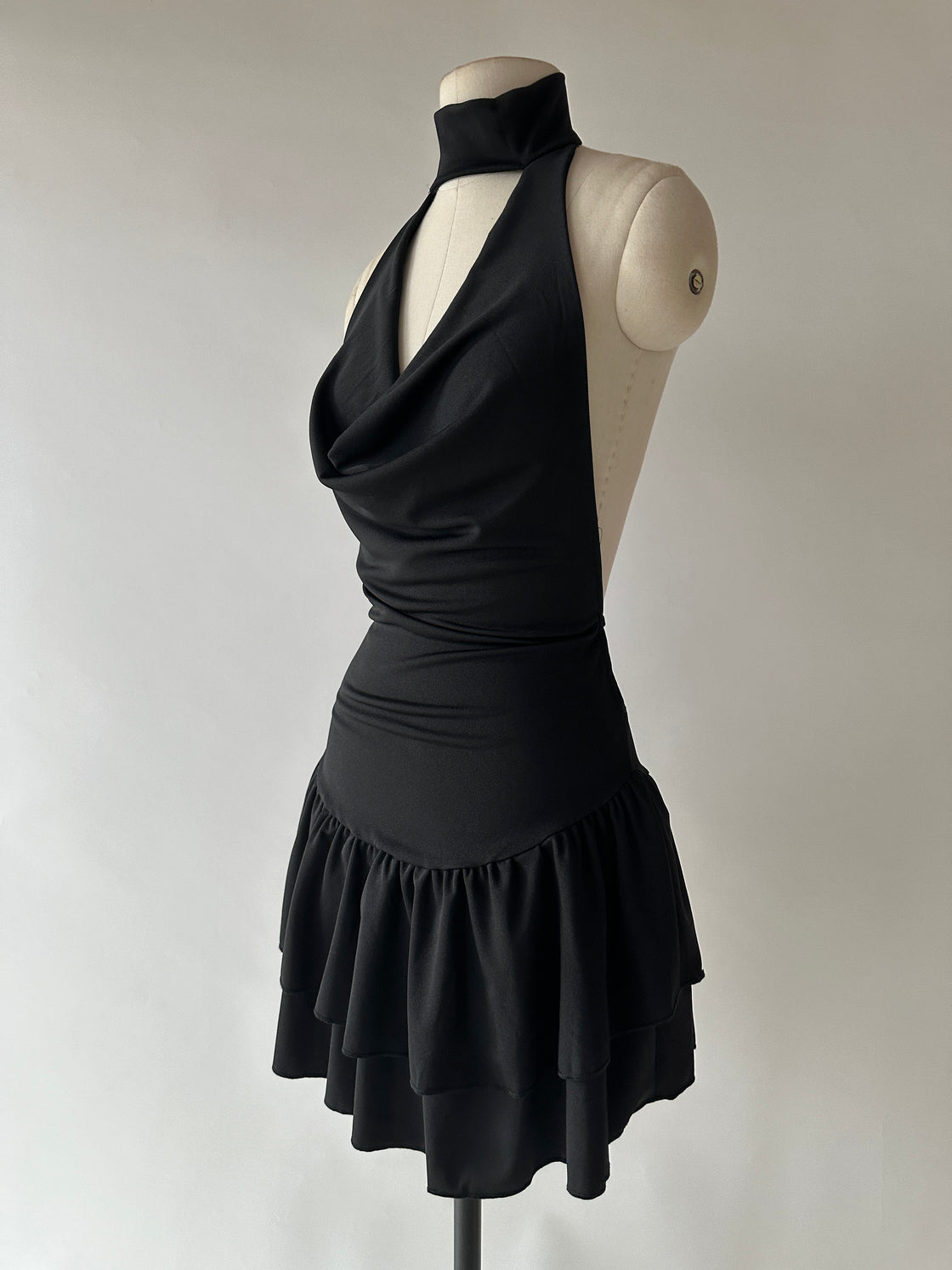 WINNING WARS BLACK HALTERNECK CHOKER DRESS