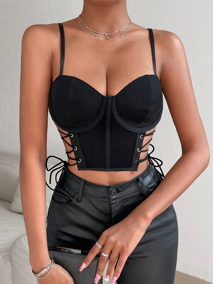 AFTER DARK CRISSCROSS BRALETTE TOP