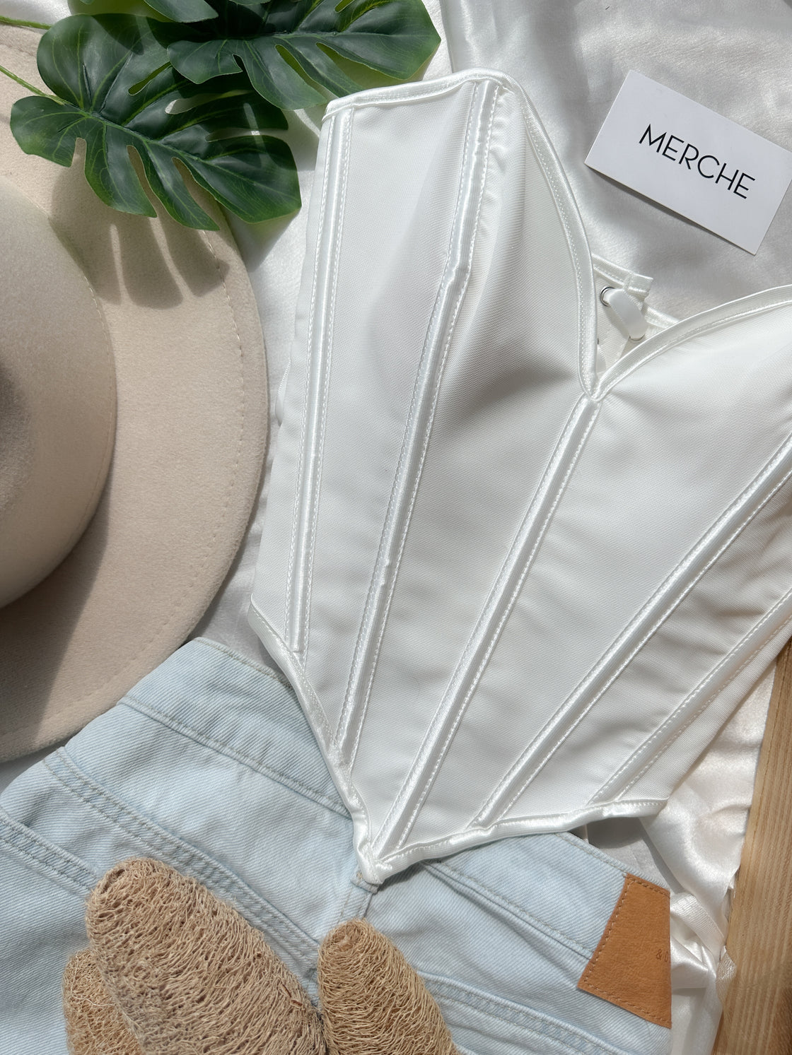 MERCHE MADE WHITE BONING CORSET