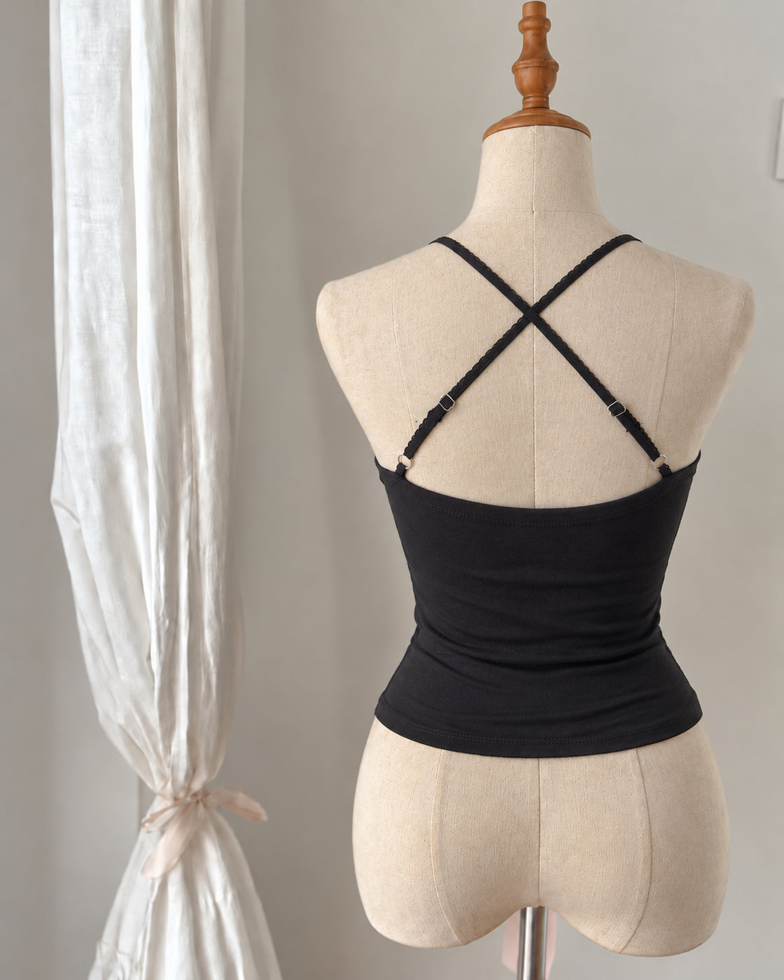 RAVE WITH ME PADDED CROSSBACK BLACK TOP