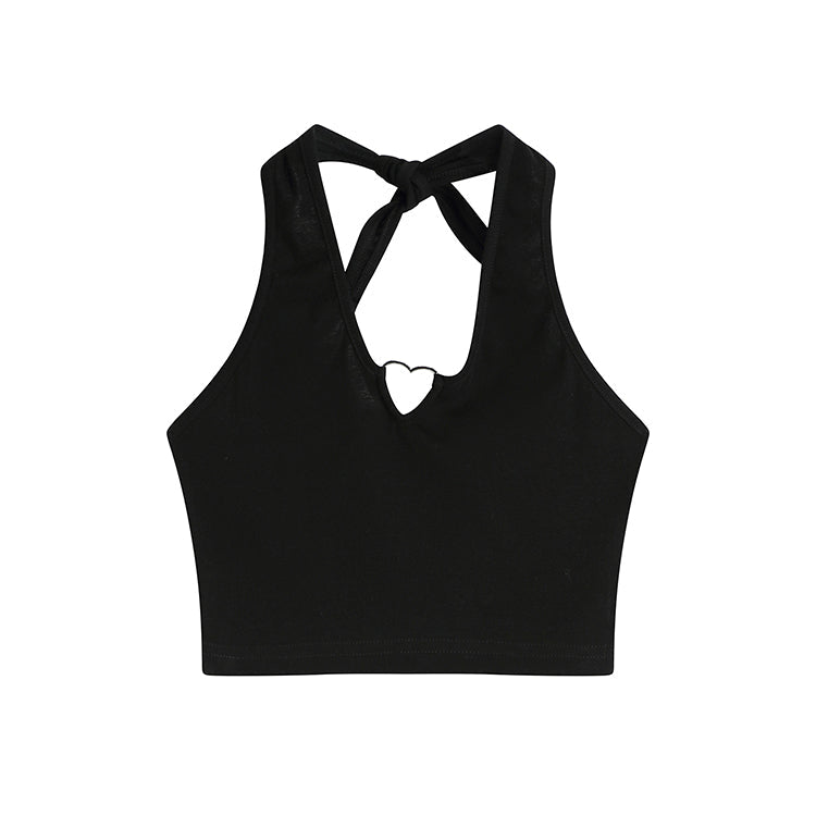 COOL GIRL BLACK HALTERNECK TOP