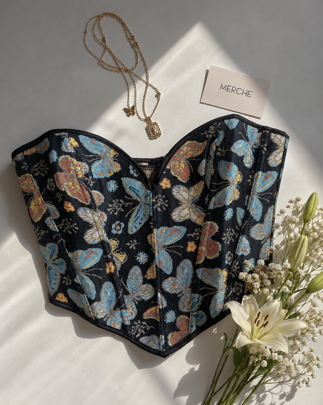 BEFORE SUNRISE SWEETHEART NECK JACQUARD CORSET