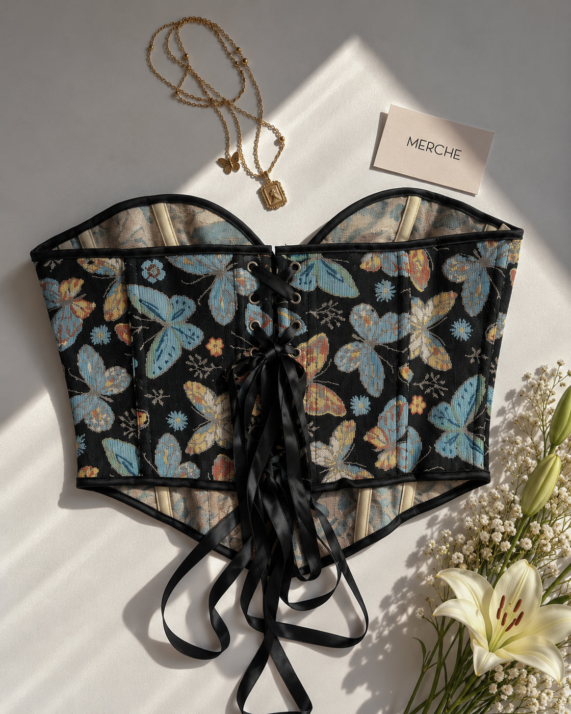 BEFORE SUNRISE SWEETHEART NECK JACQUARD CORSET