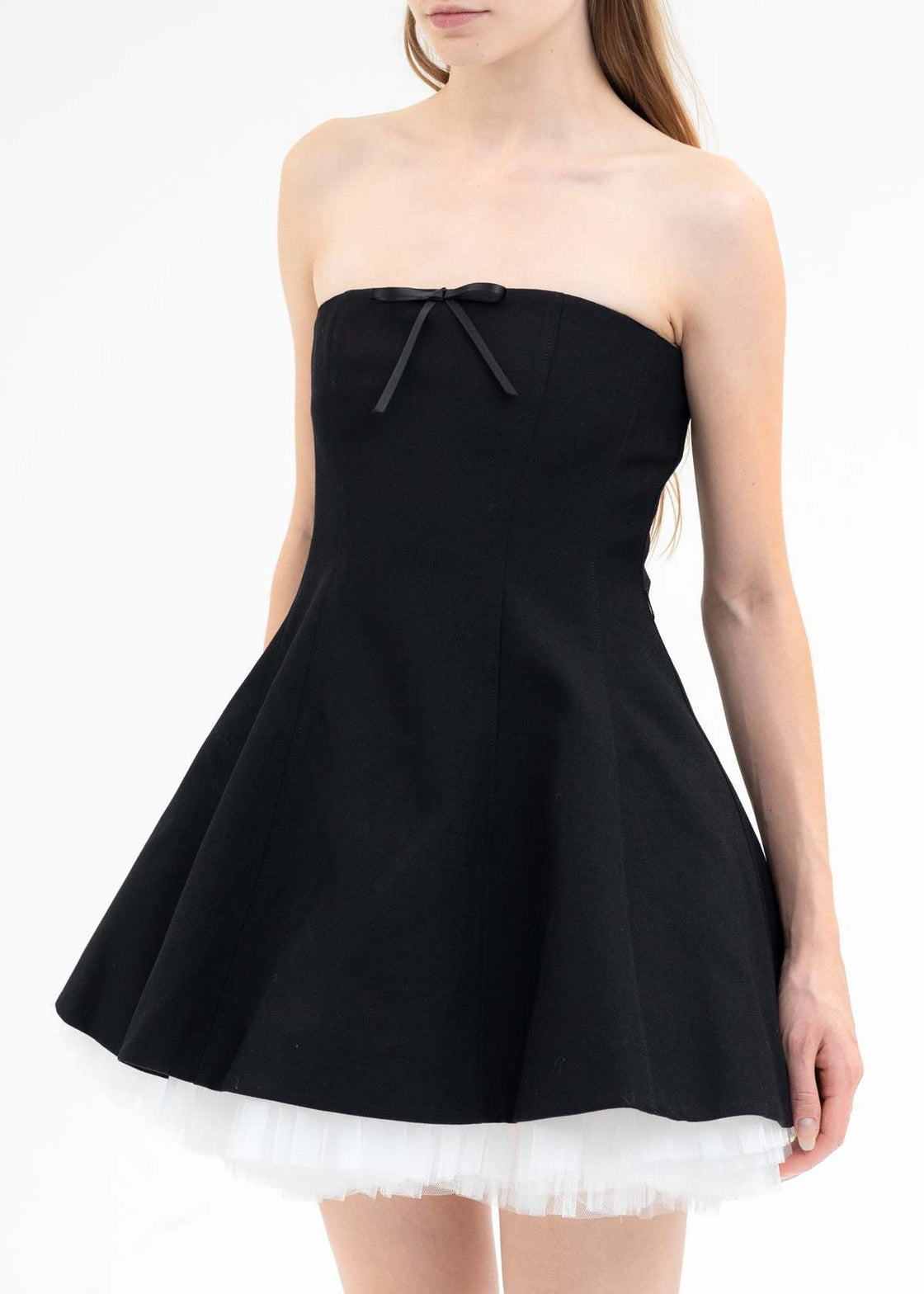 BLACK SWAN BARBIE BANDEAU FLARE DRESS