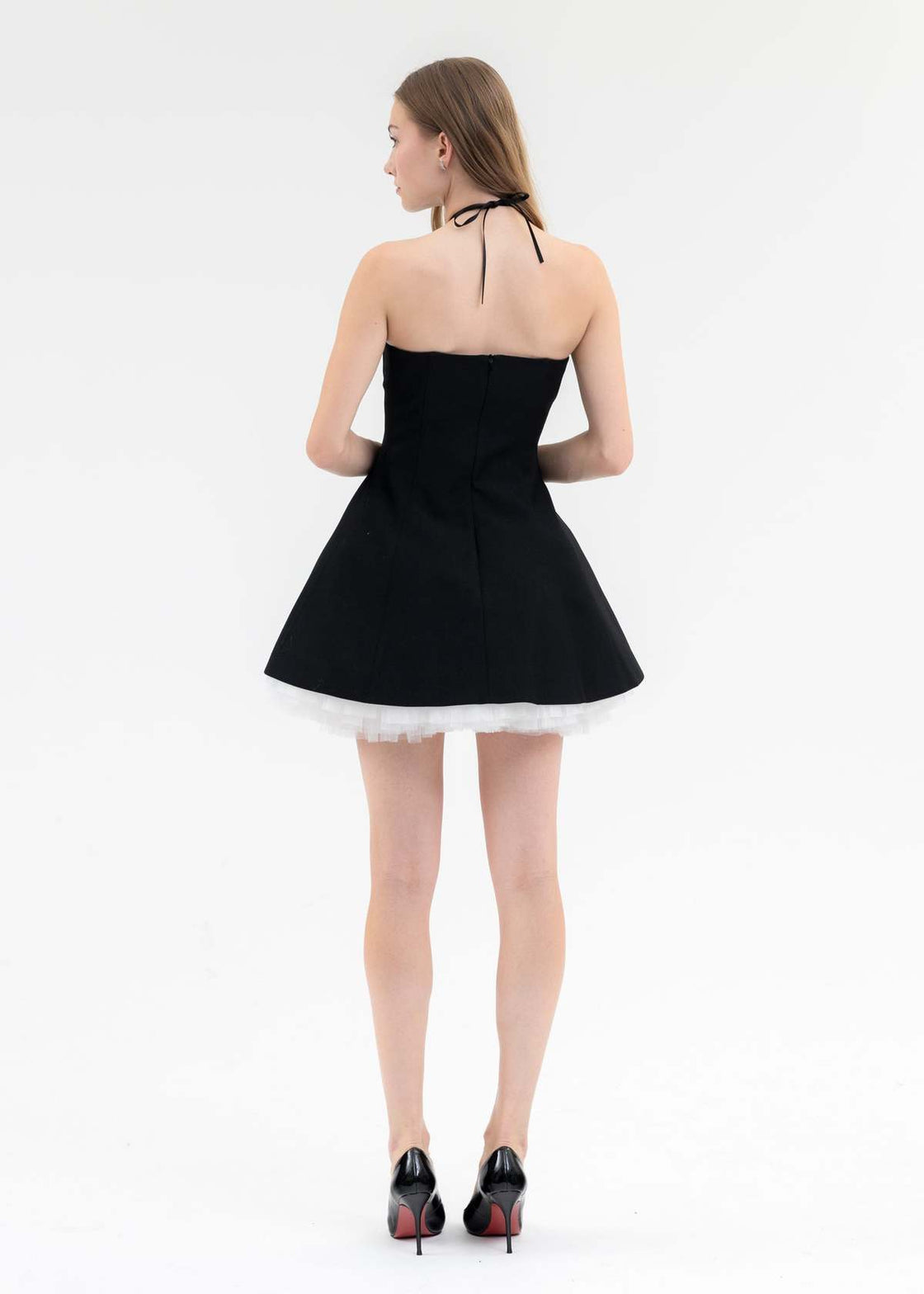 BLACK SWAN BARBIE BANDEAU FLARE DRESS