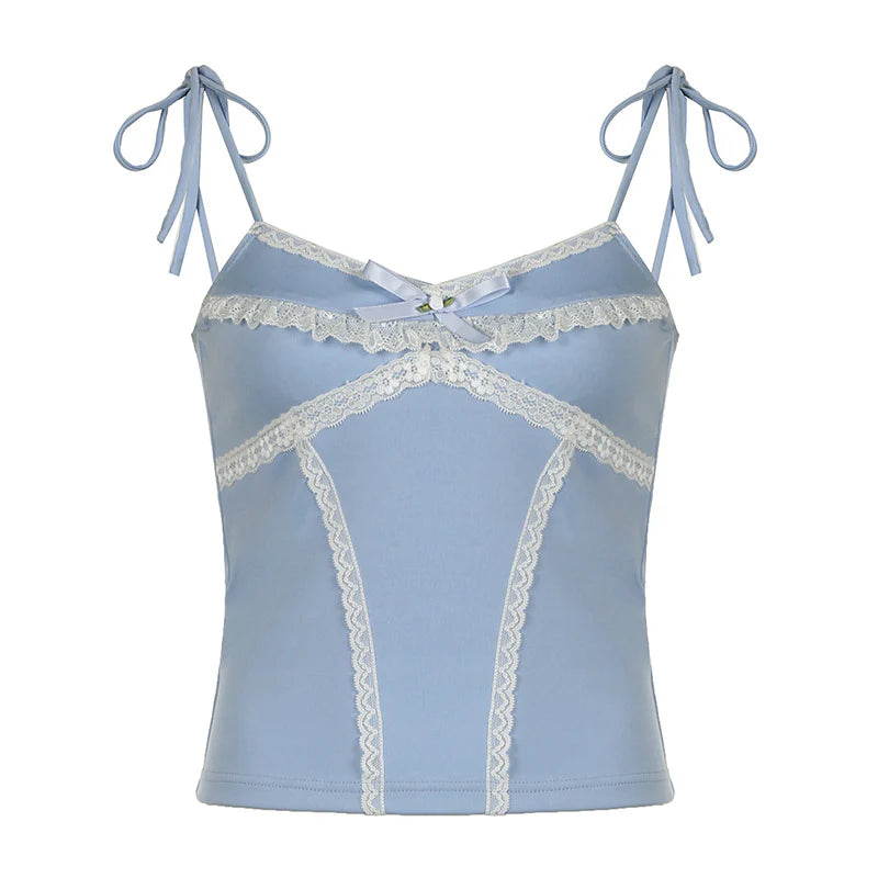 GIVE ME DETAILS BLUE TIE-UP CAMI