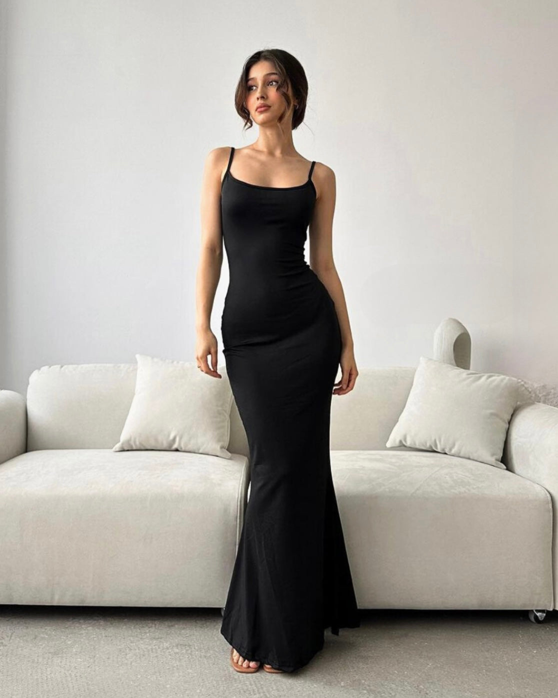 ALMOST FAMOUS BLACK BODYCON MAXI DRESS