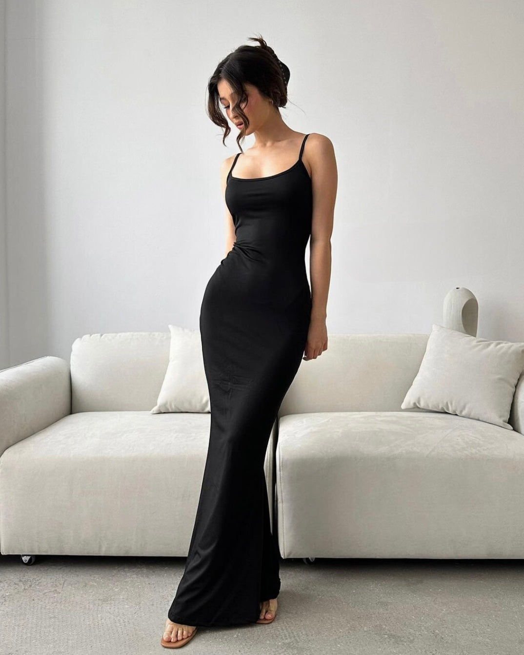 ALMOST FAMOUS BLACK BODYCON MAXI DRESS