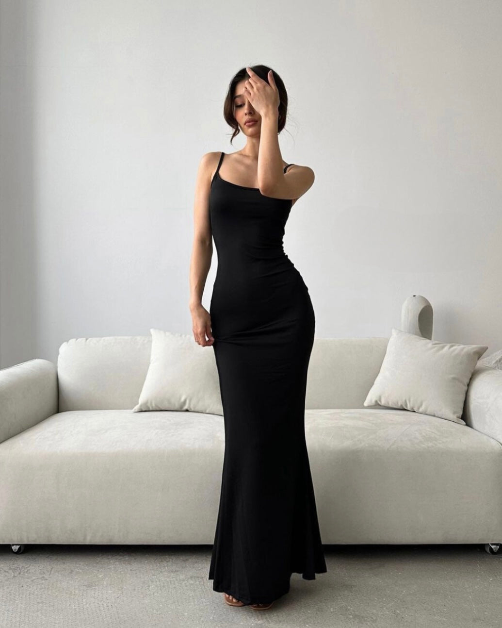 ALMOST FAMOUS BLACK BODYCON MAXI DRESS