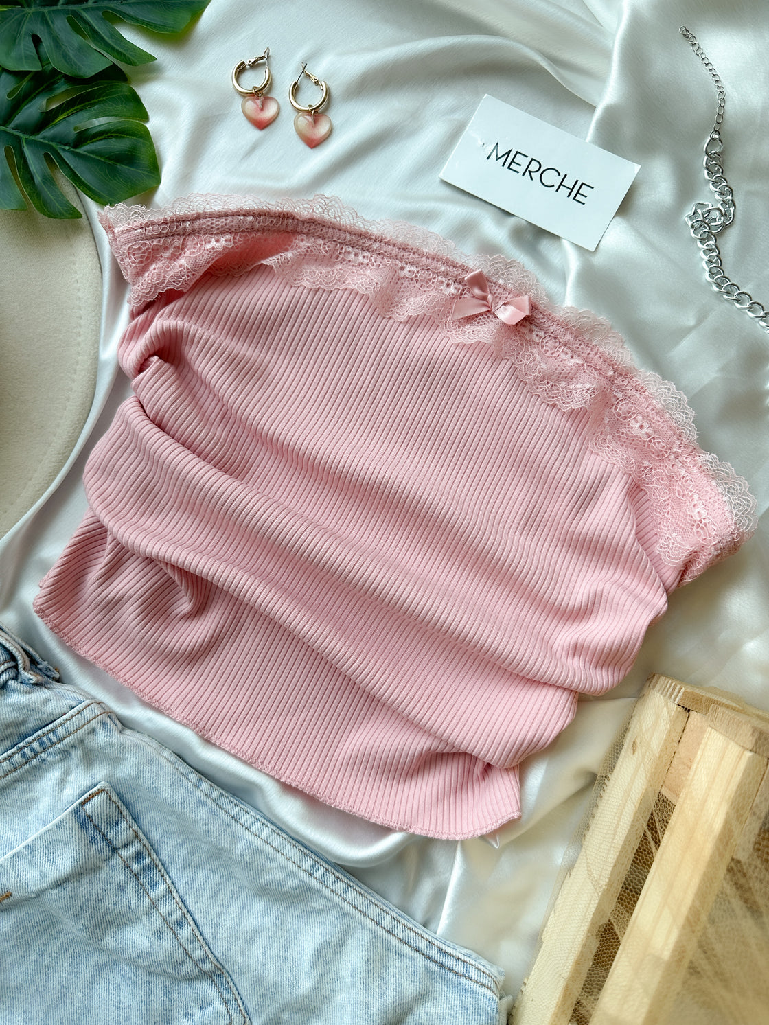 ADORE YOU PEACH BANDEAU TOP