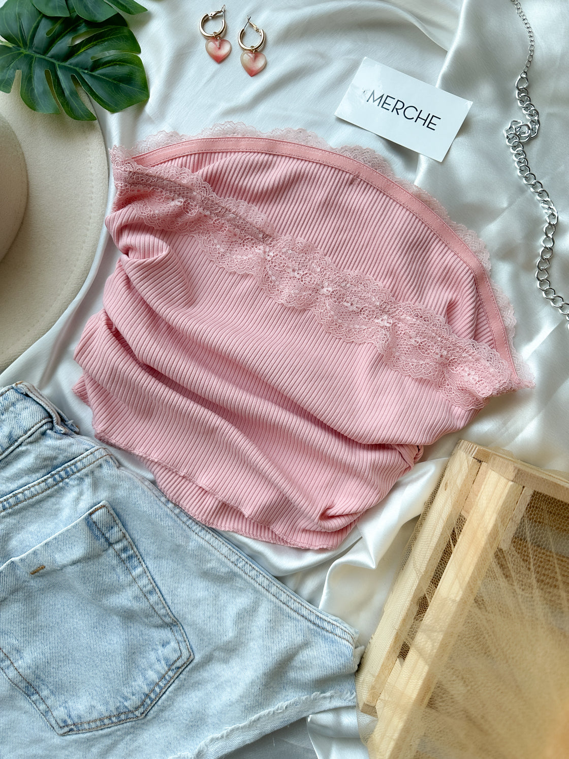 ADORE YOU PEACH BANDEAU TOP