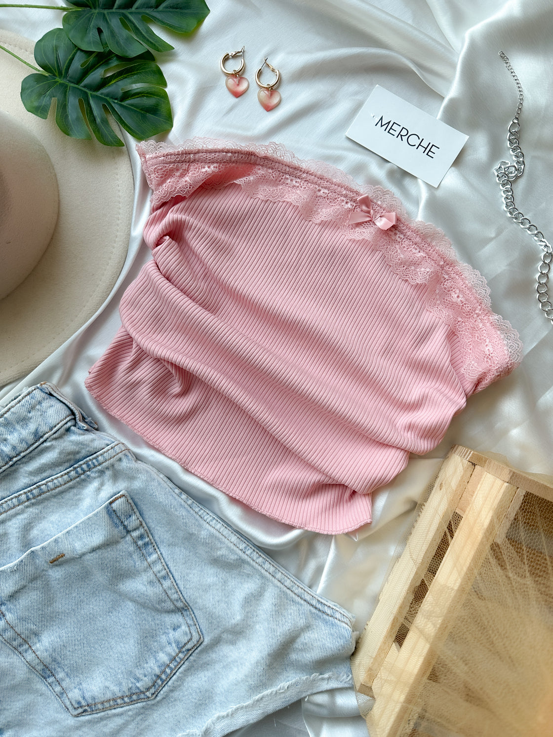 ADORE YOU PEACH BANDEAU TOP