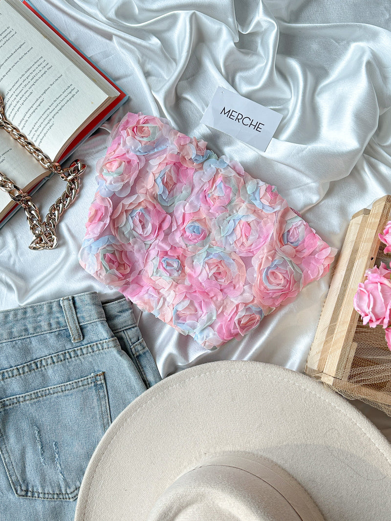 STARE AWAY PINK SEQUIN BRALETTE