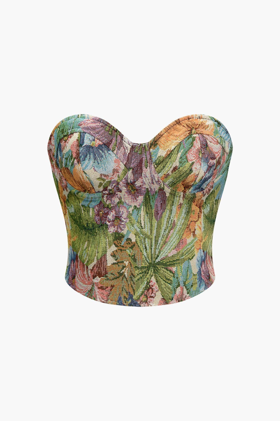 MAGAZINE COVER JACQUARD FLORAL CORSET