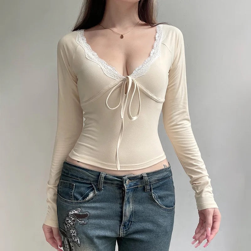 MESSY AFFAIR BEIGE TOP