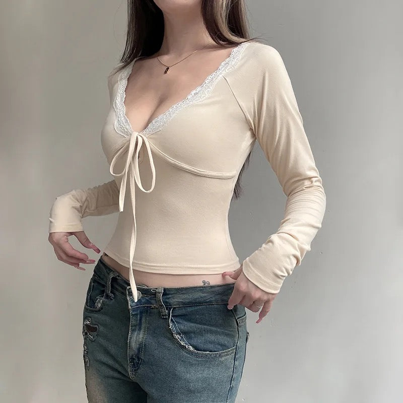 MESSY AFFAIR BEIGE TOP