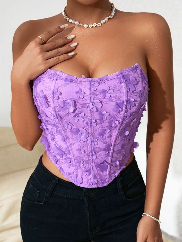 lilac bustier top