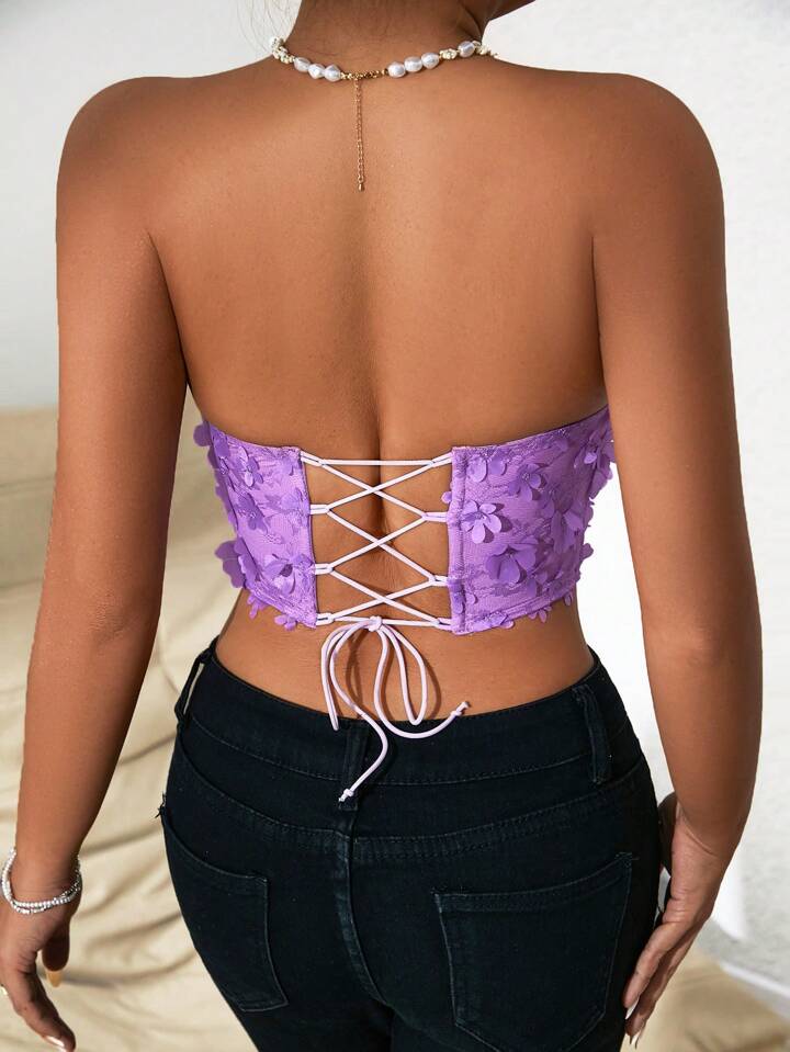 SUNRISE PARTY APPLIQUE LILAC CORSET