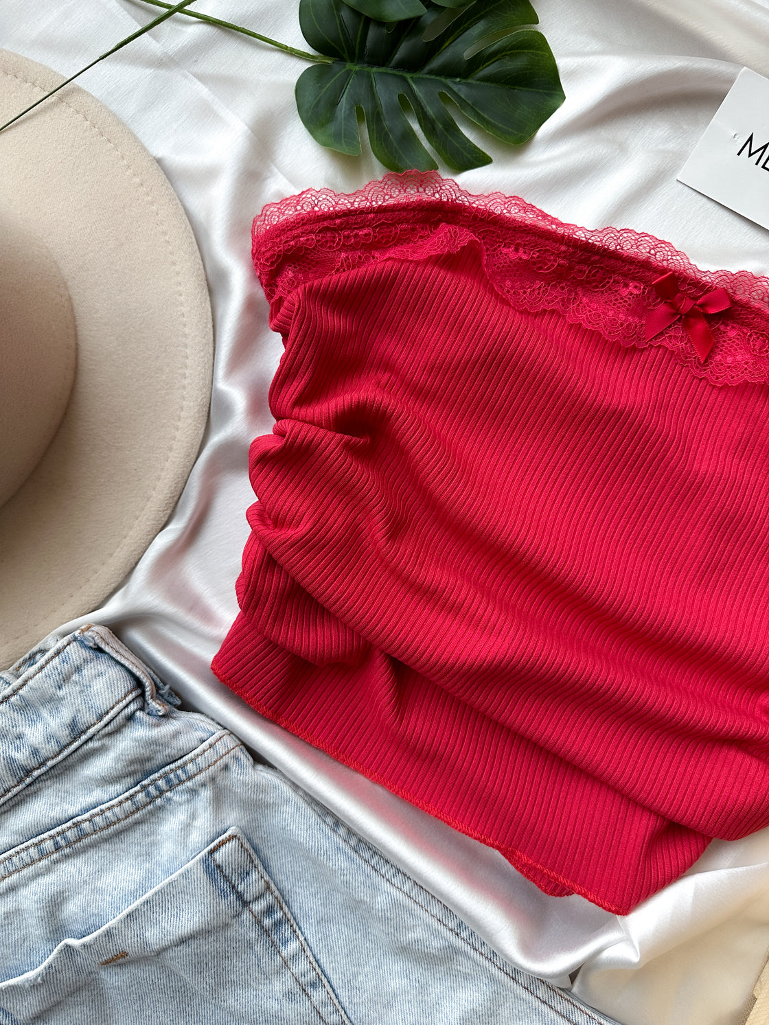 CARNIVAL CANDY RED BANDEAU TOP