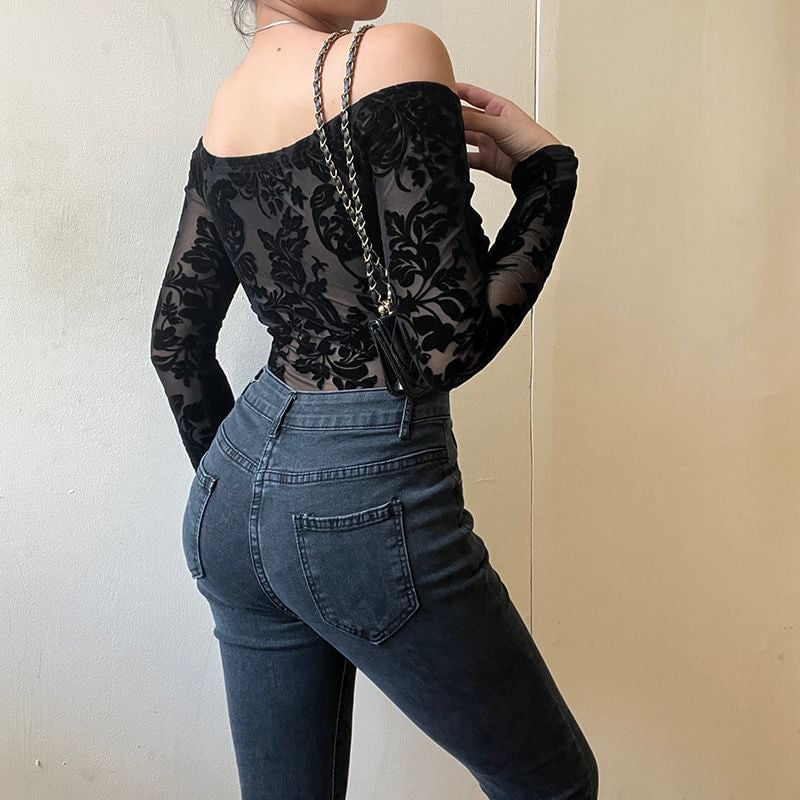 JAW DROP BLACK BODYSUIT