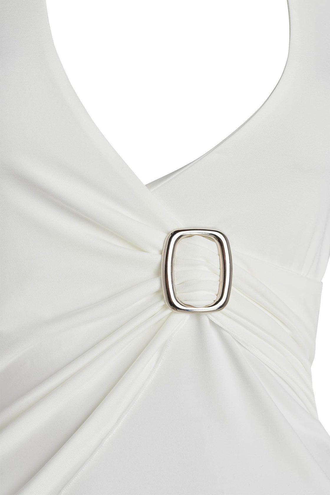 PARTY AT WORK WHITE BUCKLE HALTERNECK TOP