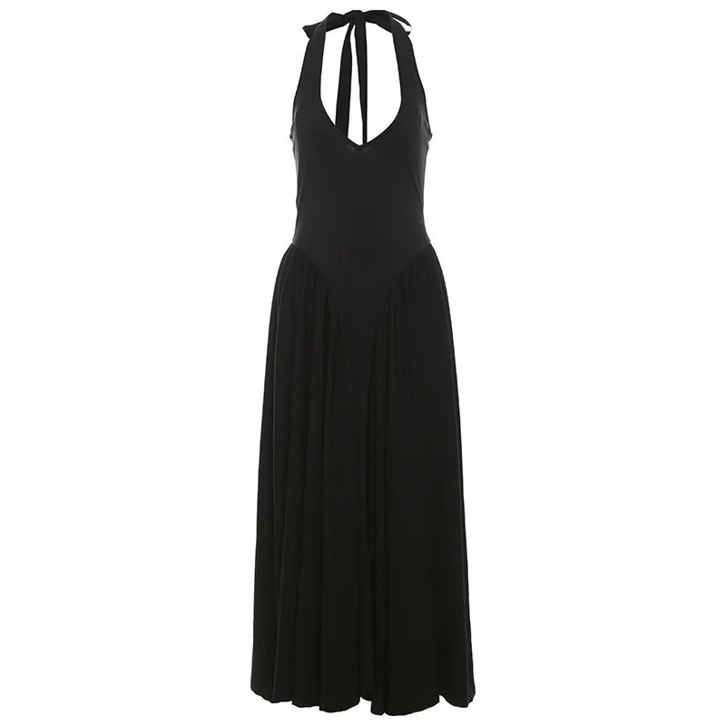 PROMISES MADE BLACK HALTERNECK MAXI DRESS