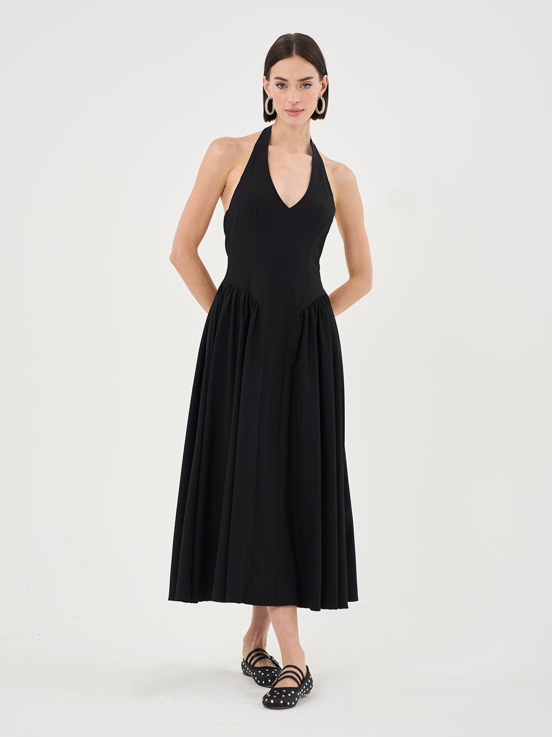 PROMISES MADE BLACK HALTERNECK MAXI DRESS