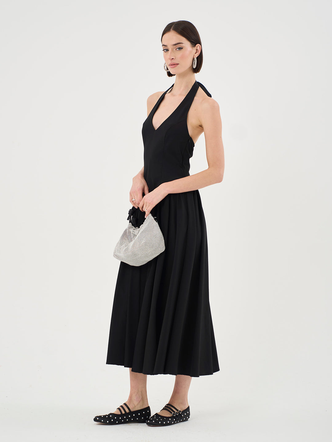 PROMISES MADE BLACK HALTERNECK MAXI DRESS