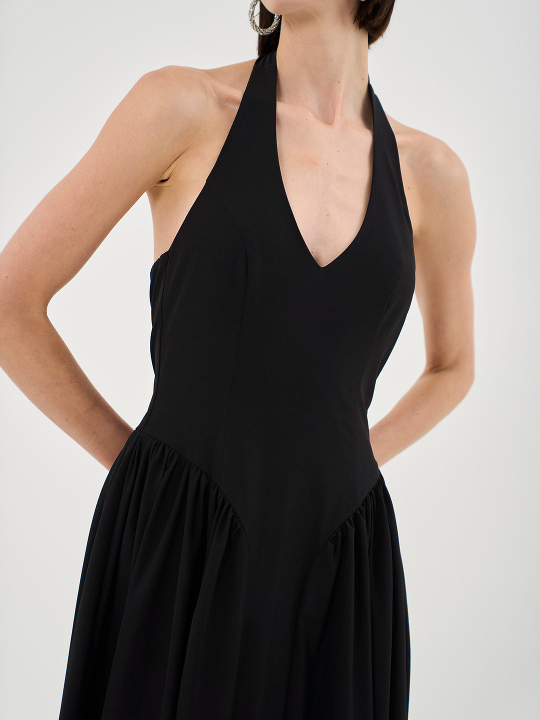 PROMISES MADE BLACK HALTERNECK MAXI DRESS