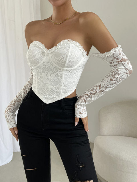 MISTY MOUNTAINS LACE OFF-SHOULDER TOP