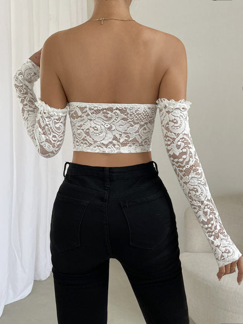 MISTY MOUNTAINS LACE OFF-SHOULDER TOP