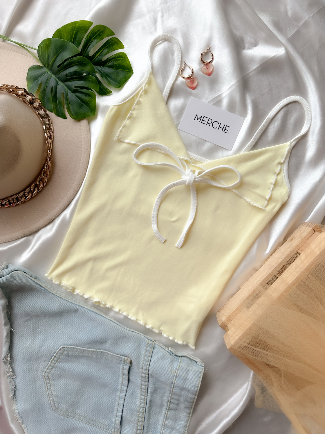 NEVER FRIENDS YELLOW CAMI TOP