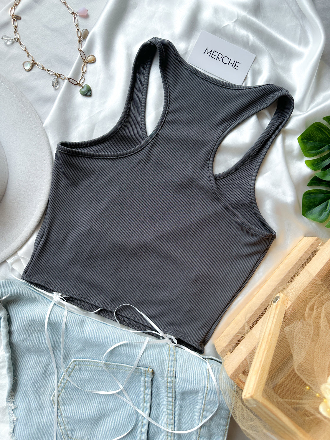 FIERCELY CUTE GREY TANK TOP